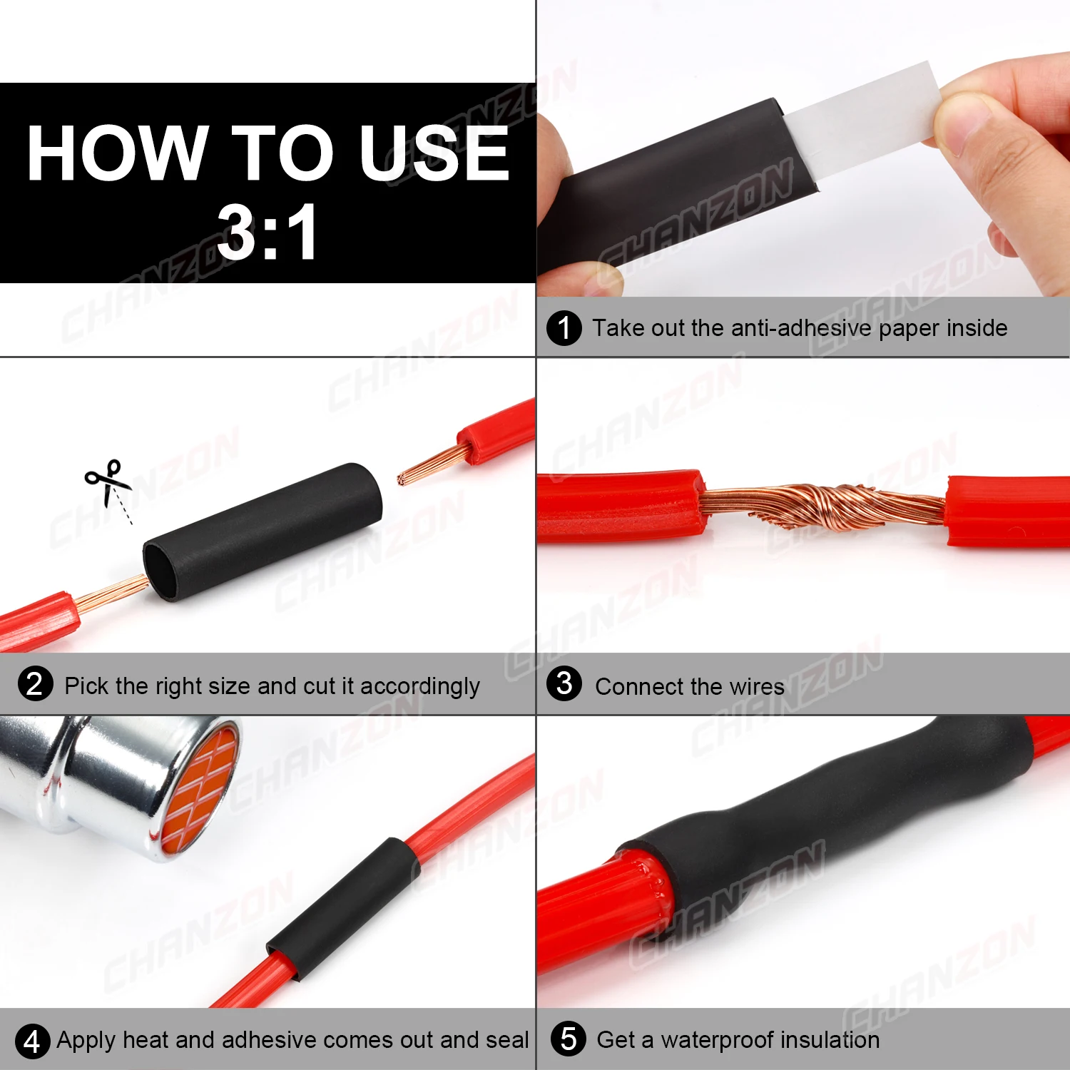 1.22M 7 Colors 12.7-125mm 3:1 Heat Shrink Tube Glue Double Dual Wall Ahensive Lined Waterproof Heated Shrinking Tubing Wrap heat shrink tubing