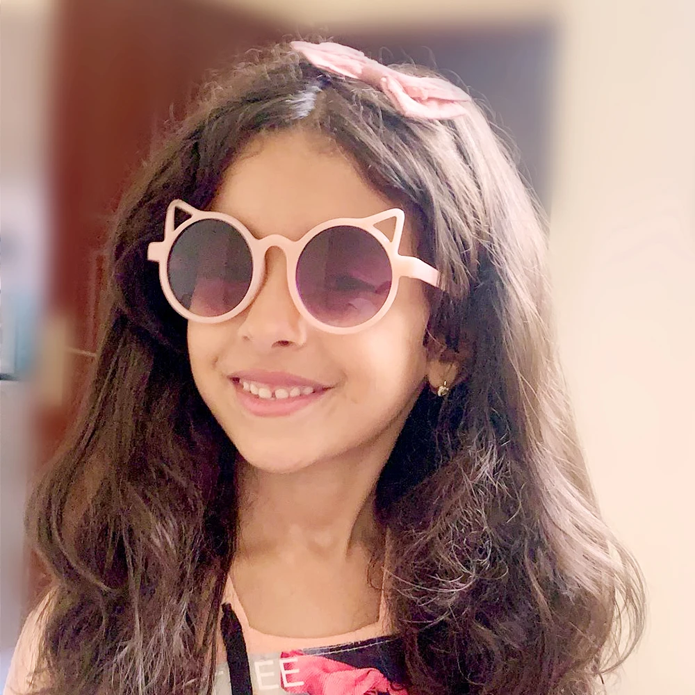 2Pcs/Pack Sunglasses Bows Headband Set Vintage Kids Summer Round Sun Glasses Children Protection Glasses Baby Hair Accessories 2