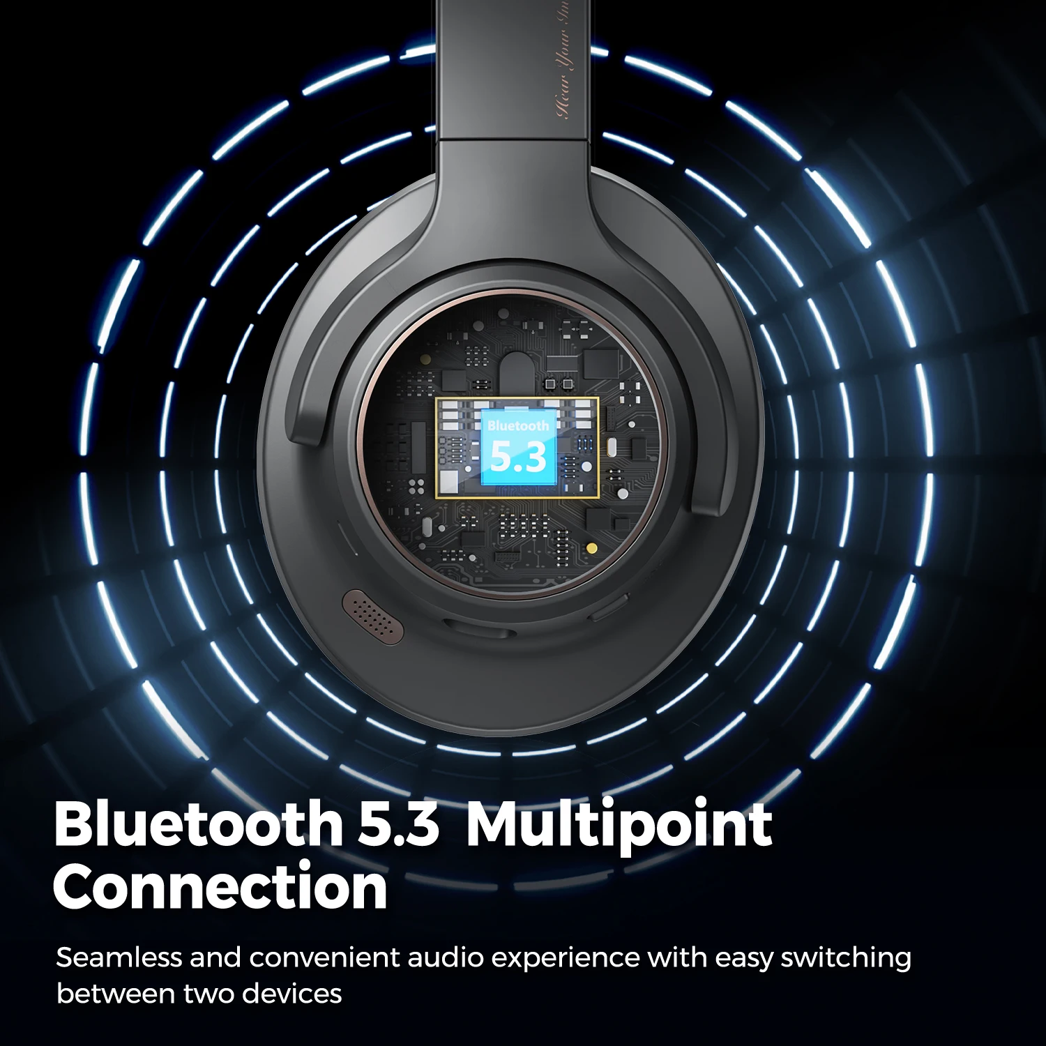 Soundpeats namestí sluchátka Bluetooth 5.3 hybridizace aktivní hluk odvolání bezdrátový sluchátka, 123H divadelní hra, mikrofon, multipoint připojení