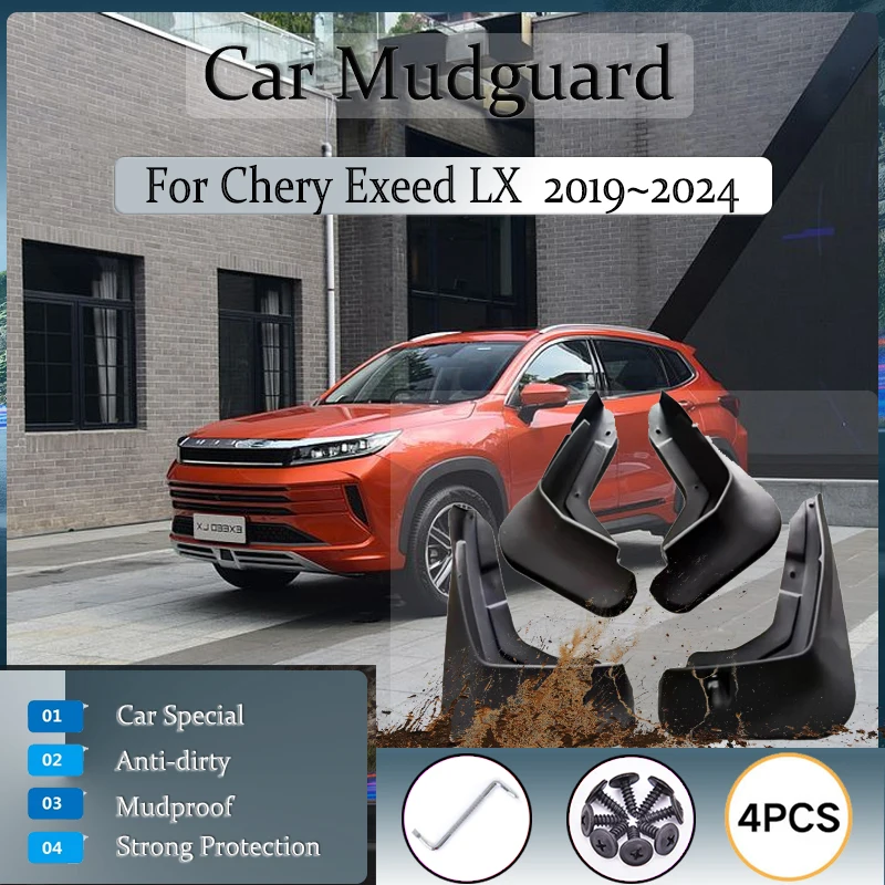 

Car Mud Flaps For Chery Exeed LX 2019 2020 2021 2022 2023 2024 Anti-splash Mudguards Fender Mud Guard Exterior Auto Accessories