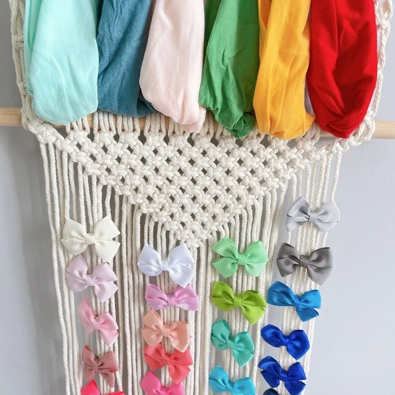 Hair Accessory Organizer With 8 Hooks Hanging Storage Rack For Hair Clips Hat Headband Space Saving Bathroom Bedroom Door Closet