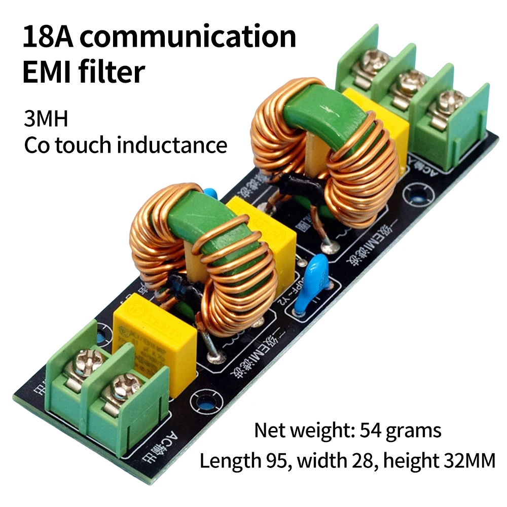 2A 4A 10A 18A AC EMI Filtro di alimentazione AC Modulo filtro ad alta frequenza Anti-interferenza elettromagnetica Filtraggio Componente DC - Image 2
