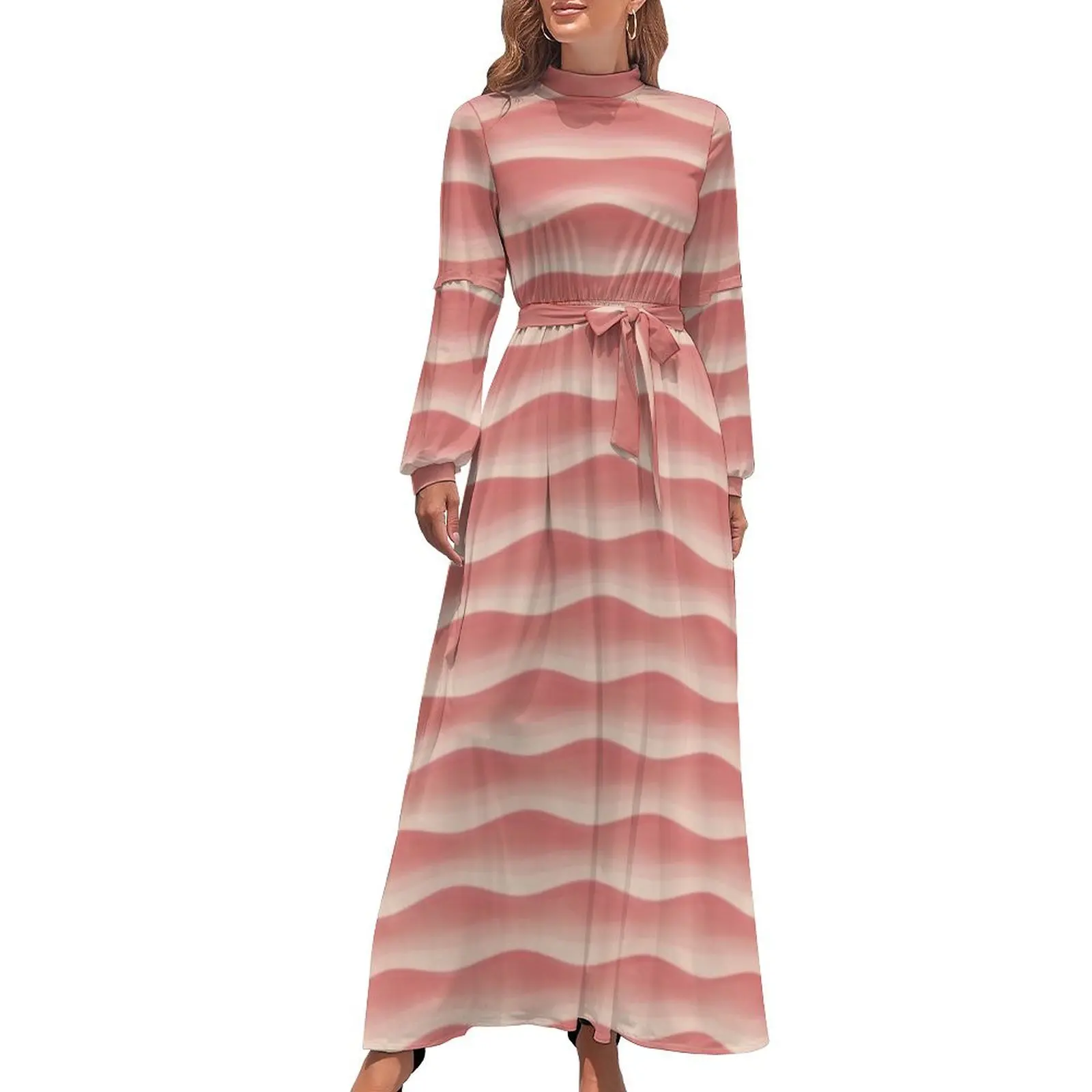 thumbnail image 1 of Vestido largo Wave Rows Misty Salmon Ropa de mujer Ropa de mujer verano 2024 Ropa mujer, 1 of 5