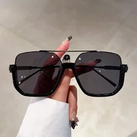 Trendy Polygonal Punk Sunglasses Oversized Goggle Advanced Sense One Piece Large Frame Sun Glasses New Steampunk Eyewear UV400 - Image 2