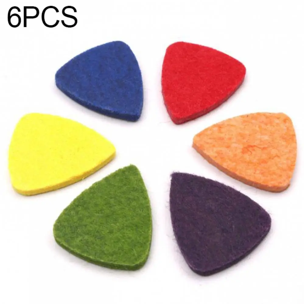 6pcs/set Multiple Colors Felt Ukulele Special Pick, Cute Thumb Dedicated Pick 6 Colors Mini Guitar Picks