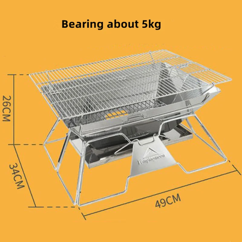 Griglia da campeggio in acciaio inossidabile 304, griglia da campeggio portatile, barbecue da esterno resistente alla ruggine - Italia
