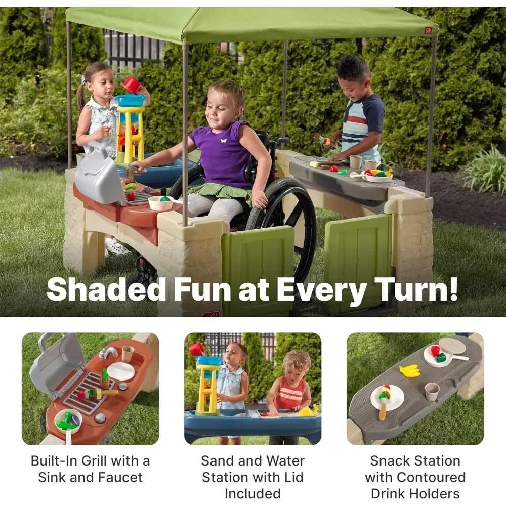 All Around Playtime Patio with Canopy Playset  Shaded Outdoor Playhouse for Kids with Realistic, Interactive Features Playhouses 4