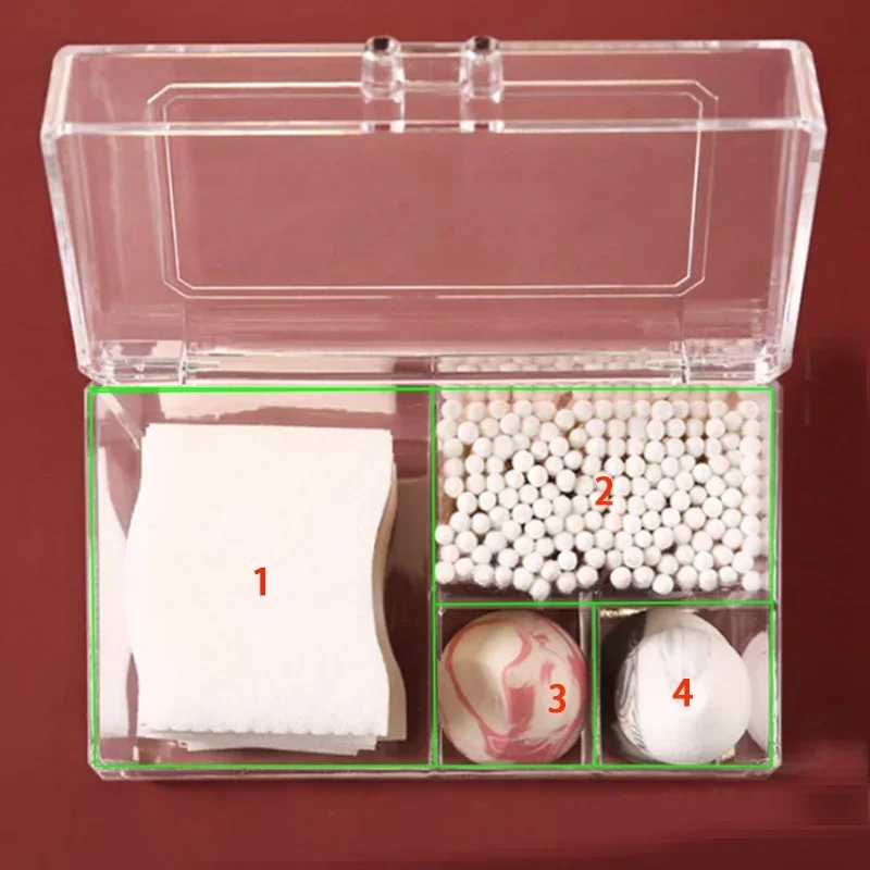 Dustproof Plastic Makeup Organizer Bathroom Cotton Pads/Swab/Beauty Blender Storage Box Lid Lipstick/Nail Polish Organizer 4