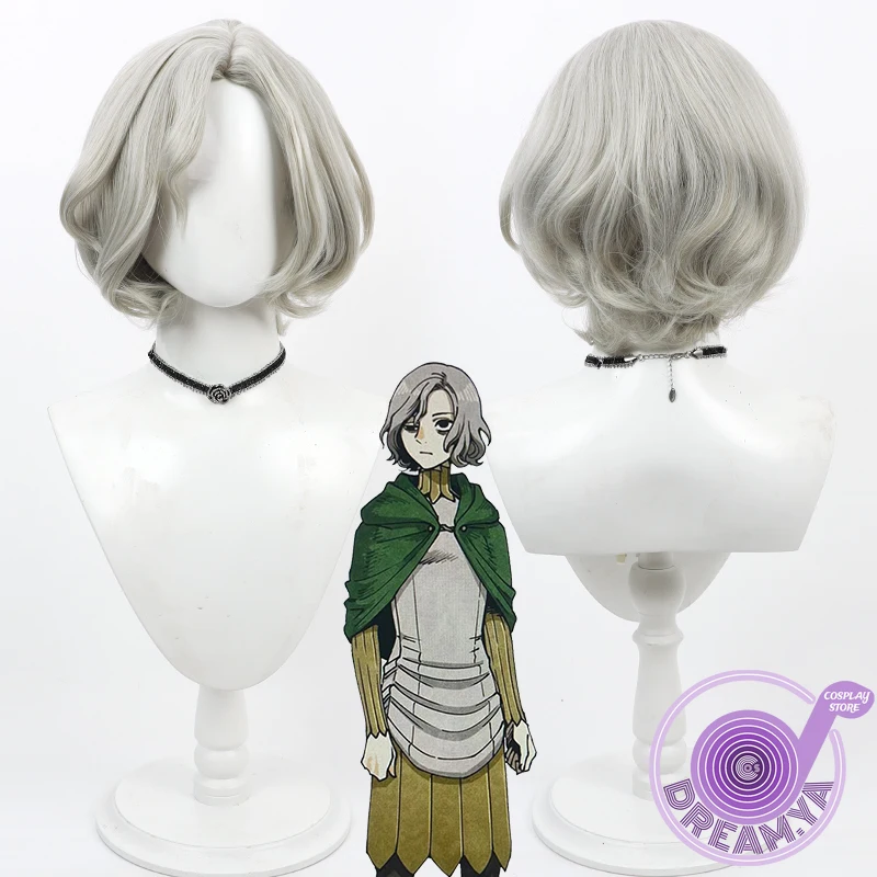 

Mithrun Cosplay Wig Delicious in Dungeon Gray Short Synthetic Hair Heat Resistant Halloween Carnival Role Play Party + Wig Cap
