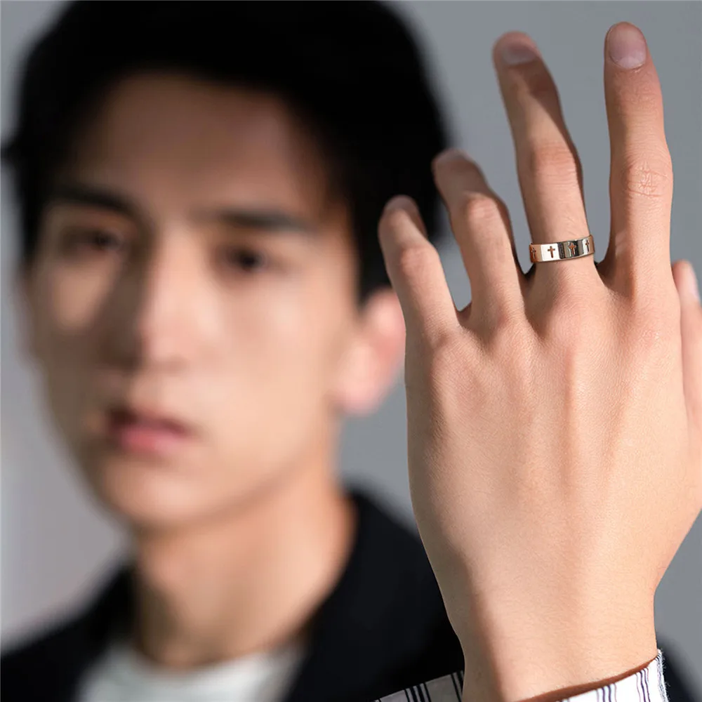 Skyrim Hollow Cross Men's Women's Stainless Steel Engagement Couple Rings 2025 Jewelry Anniversary Gifts couples rings stainless steel ring finger ring wedding rings wedding ring ring set