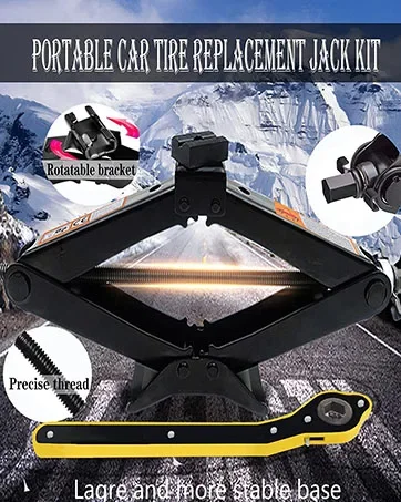 Chiave A Cricchetto Per Cric Auto - Strumento Cambio Gomme Con Adattatore, 34 Cm Nero/Giallo - Foto 6