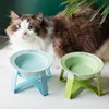 Household Products Ceramic Pet Bowl Iron Frame Neck Protection Ufo Canned Water Bowl High Shallow Mouth Universal Pet Feeding 2