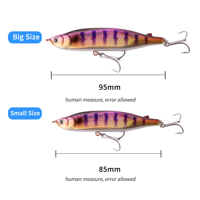 Kawa 1pc Fishing Lure Sinking Pencil Bait 8.5cm/9.5cm/13.4g/18.4g Minnow Metal Hook Swimbait Crankbaits Lifelike Fish Bass Pike