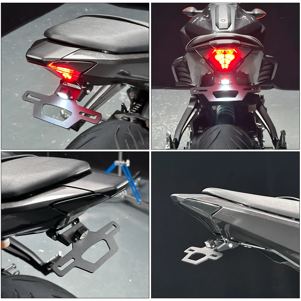 Portamatrículas GroFaTec EVO Set Para Yamaha MT 125 Año 2020-2024 MT-125 Mt125 Portamatrículas Trasero Corto Conversión Trasera Tail Tidy Porta Targa Mt-125