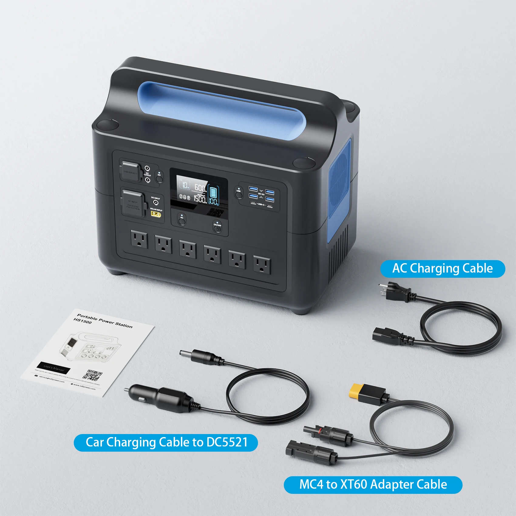 ポータブル電源ステーションVDL-HS1500,家庭用,屋外用,キャンプ用 
