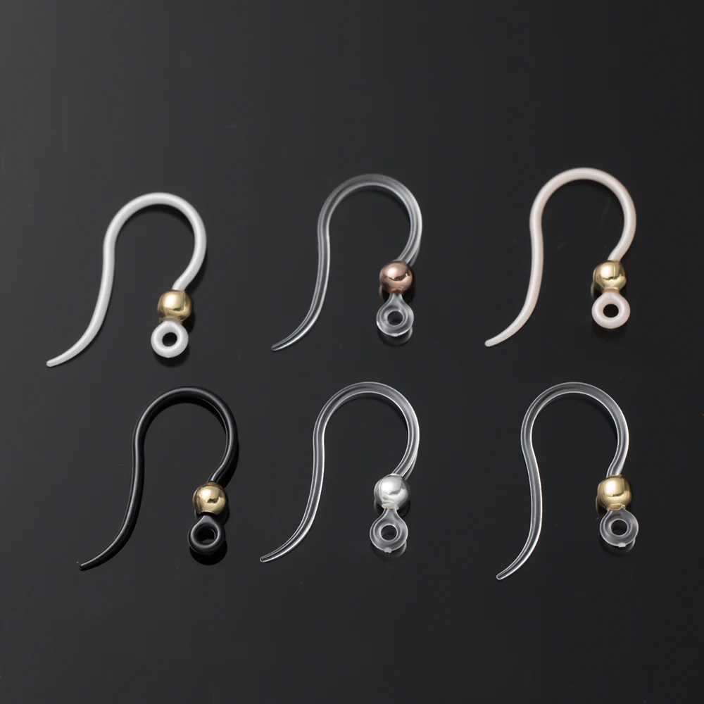20 teile/los hypo allergene transparente Harz Ohrringe Ohr draht für DIY Ohr haken Schmuck machen hand gefertigte Lieferungen Zubehör Charme – Detail 3