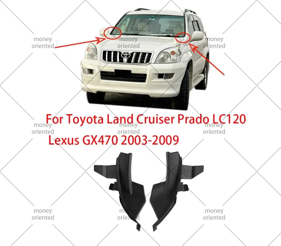 Pair Of Windshield Cowl Trim For Lexus GX470 2003-2009 Front Wiper Area