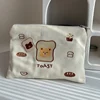 Women Canvas Cosmetic Bag Cute Embroidery Makeup Bags Girls Lovely Cloth Wallet Cotton Zipper Purse Storage Organizer Pencil Bag 2