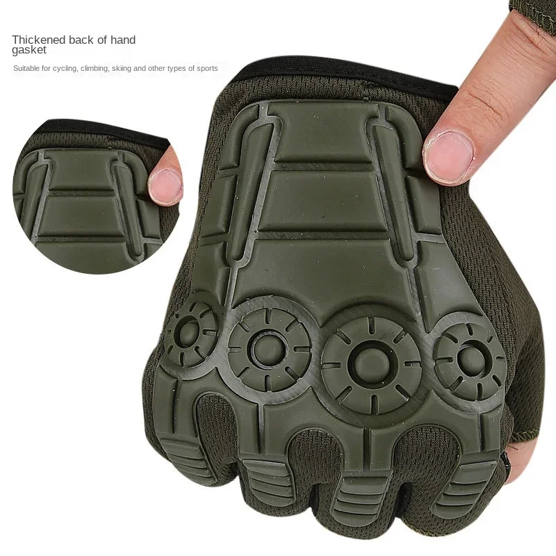 1Pair Half Finger Tactical Gloves Outdoor Sports Fitness Cycling Mountaineering Non Slip Gloves Wrist Protectors