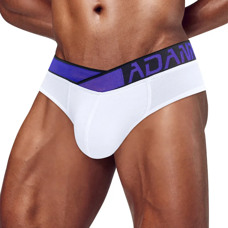 ADANNU Men's Underwear Modal Comfort Fitness Solid Color Laser Gradient belt Triangle panties