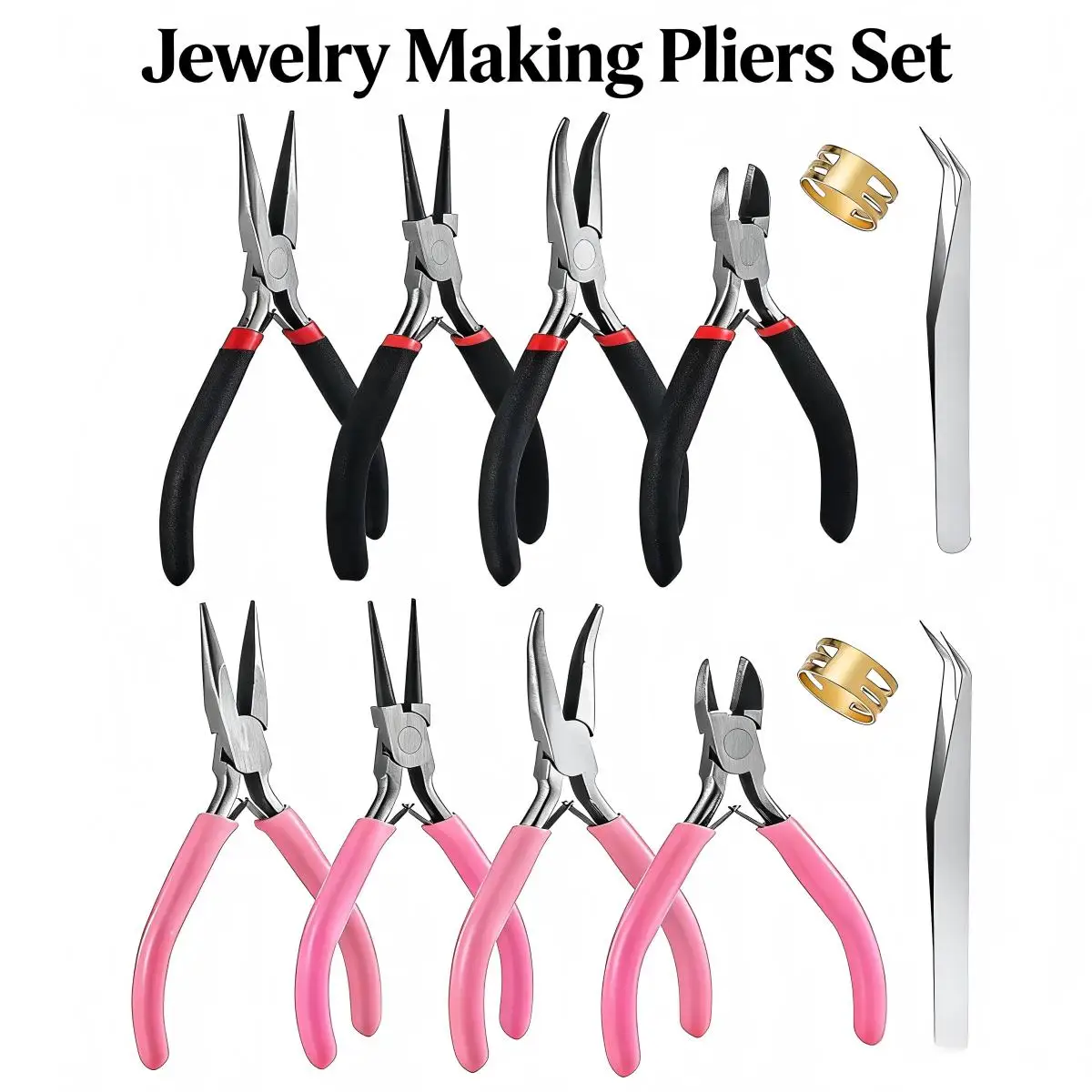 보석 제작 도구 세트 - 펜치, 핀셋 및 링 사이저