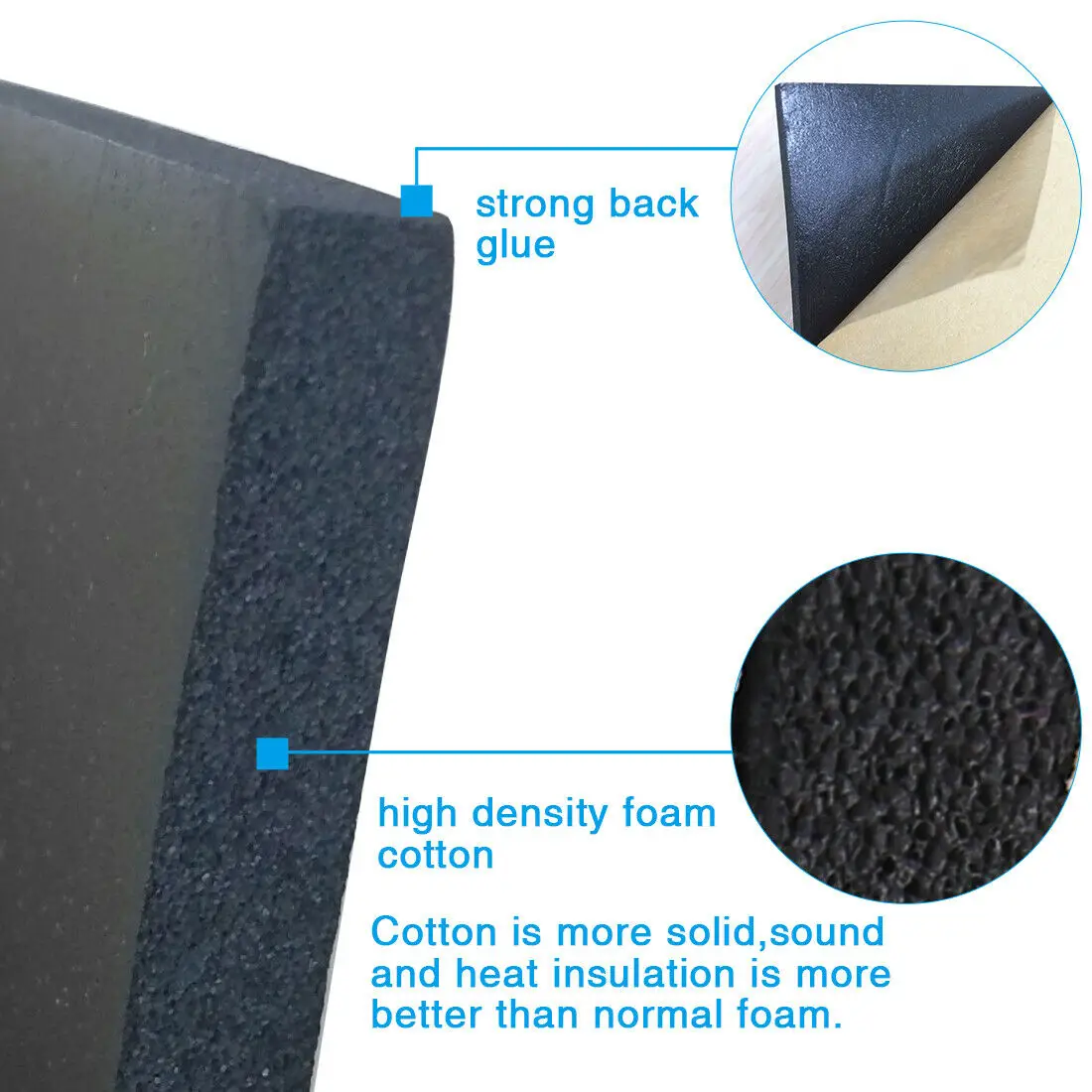 

Audio Sound Proof Noise Deadening Heat Insulation Sealing Shield Thermal Block Closed Cell Interior Floors Mat 50x80cm