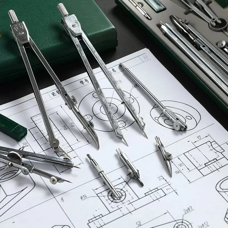 9pcs/set genuine H4009 mechanical drawing tool drawing instrument compasses nine suit math sets office stationery