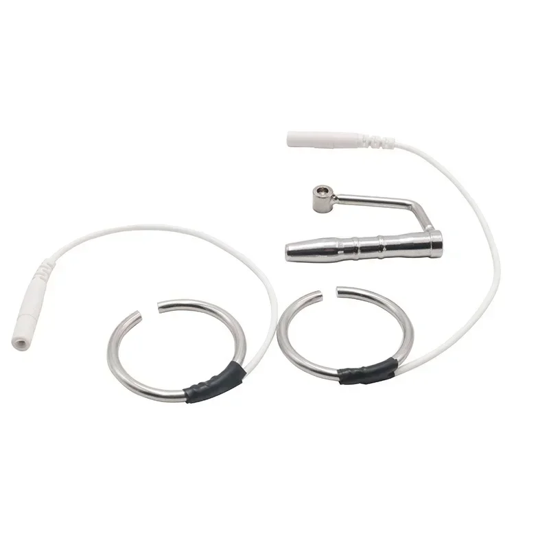BDSM Strong Electric Shock Penis Ring Beads Massage Cock Enlarge Ring Glans Trainer E-stim Orgasm Penis Stimulator Male Sex Toys electro sex toys electric sex toys penis rings