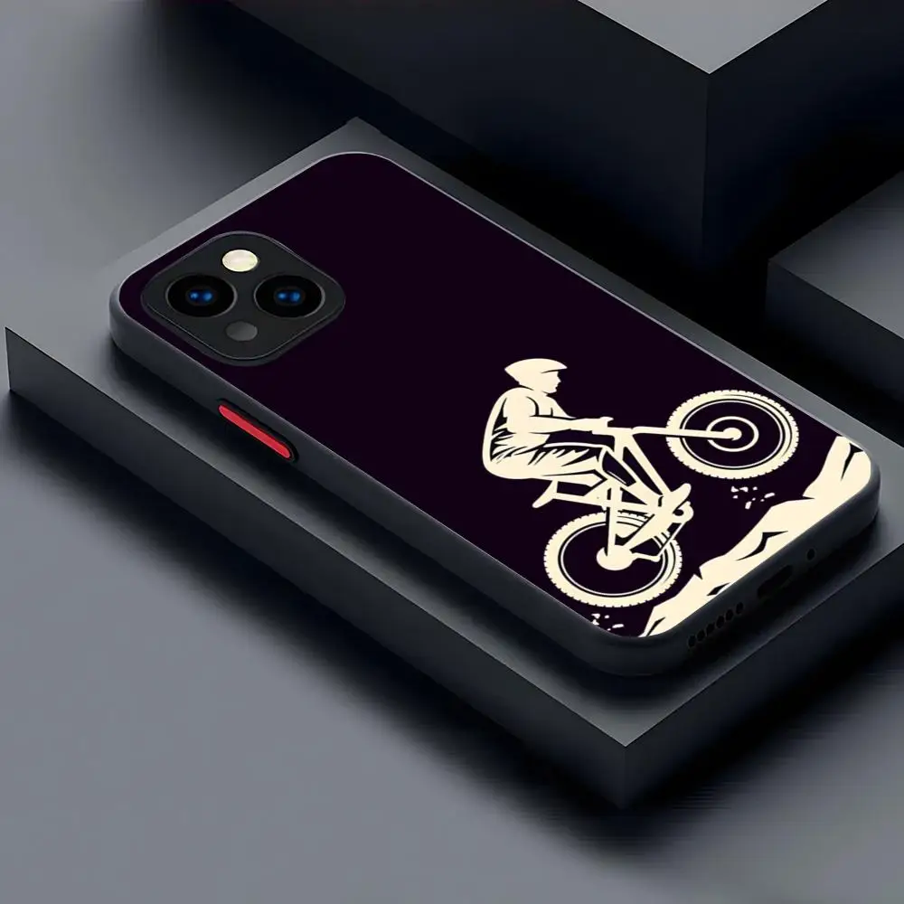 Bicycle Cycling Art Matte Transparent Phone Case Back Cover