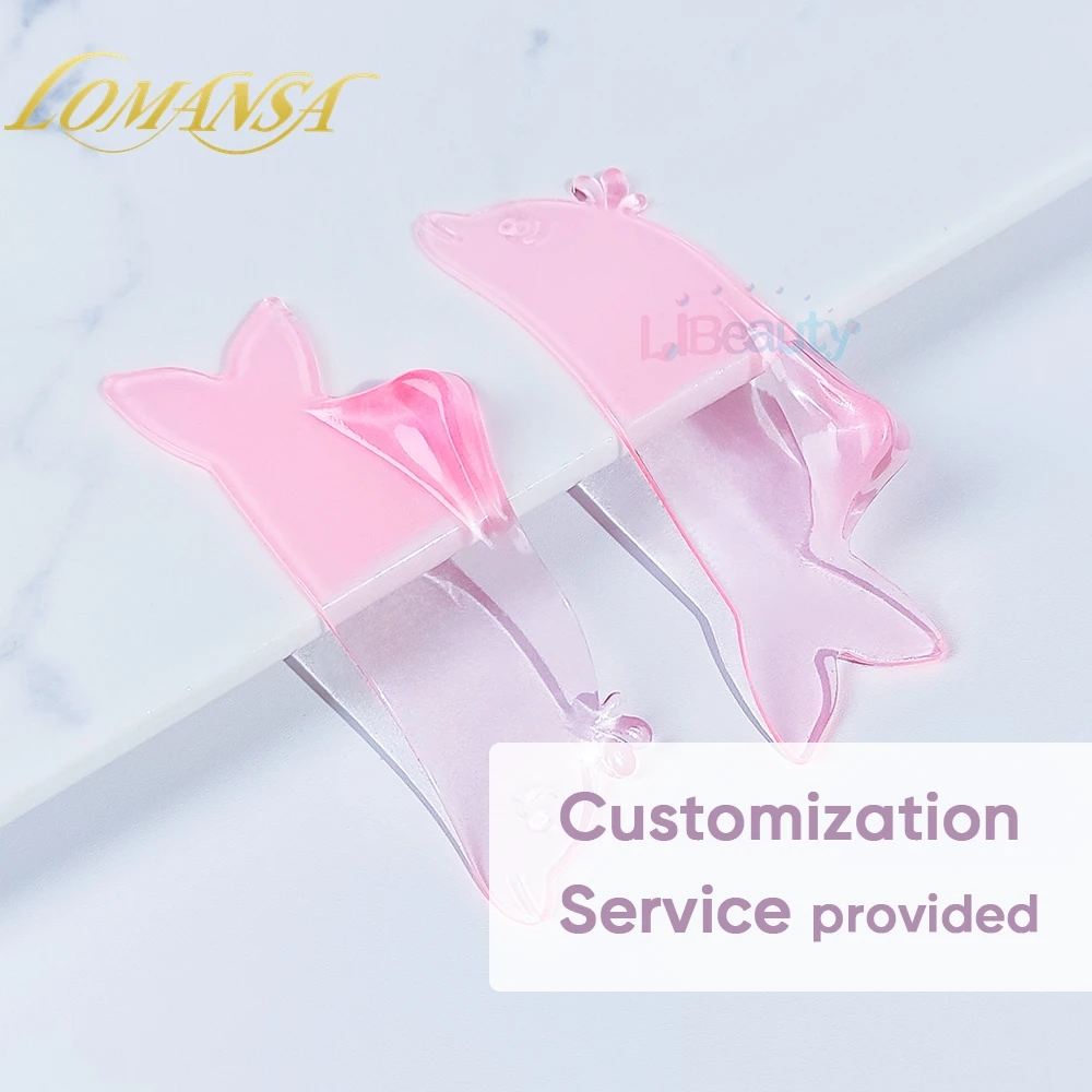 Dolphin Shape Reusable Silicone Eyelash Perm Lashes Rod Shield Lash Softening Pads Eyelash Curler Makeup Tool