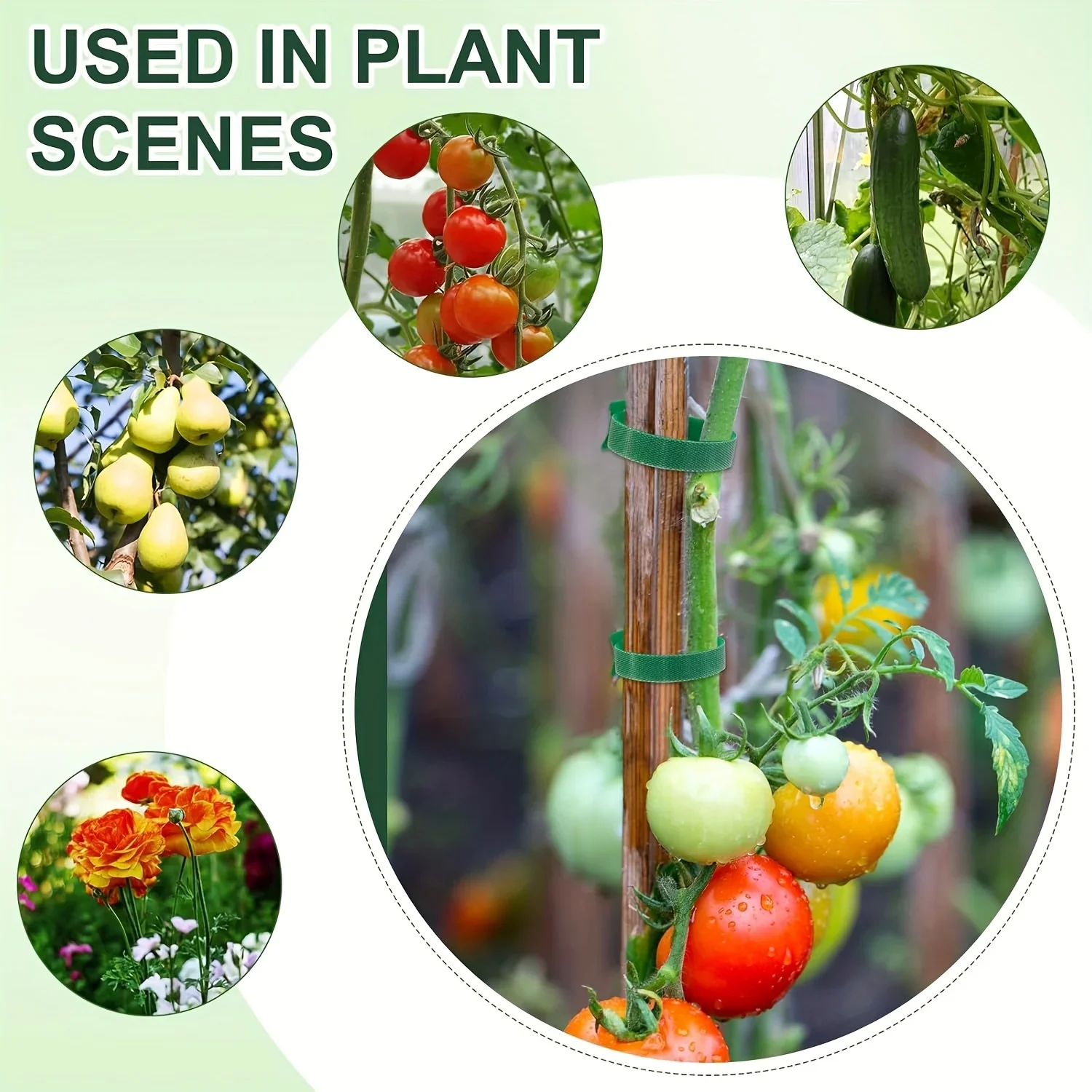 100 Reusable 6-inch Anti-slip Nylon Plant Ties with Velcro Buckles for Climbing Plants