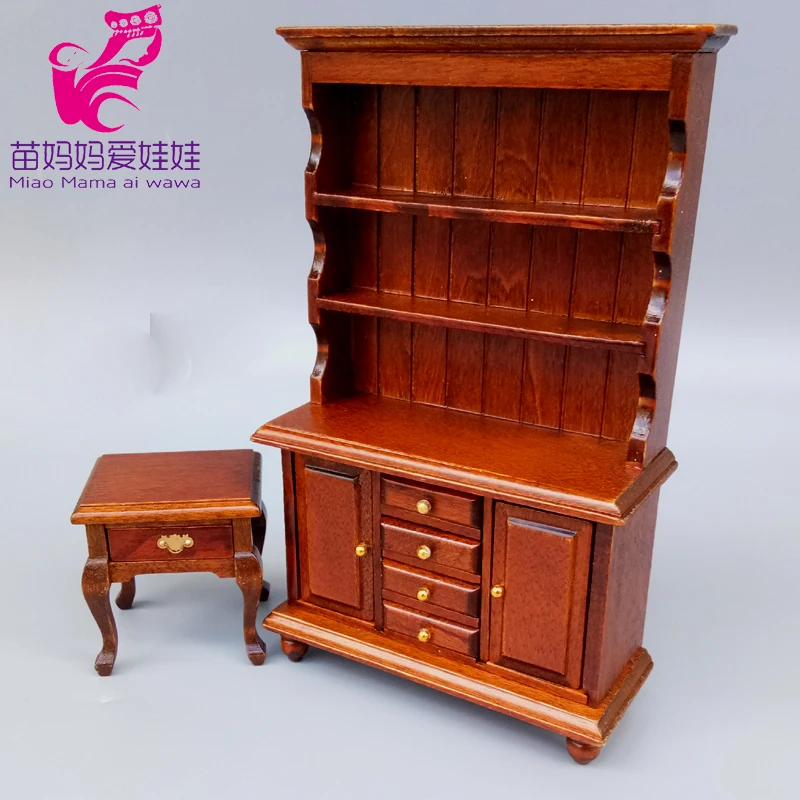 Dollhouse Furniture Three Layers Display Cabinet Ornaments Mini Doll House Furnishing 1:12