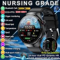 2025 New Nursing Grade Smart Watch Accurate Blood pressure Heart Rate Uric Acid ECG+PPG Bluetooth Calling Health Smart watch Men 1