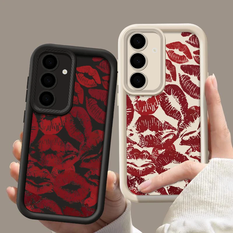 Red Lips Pattern Soft Phone Case Cover