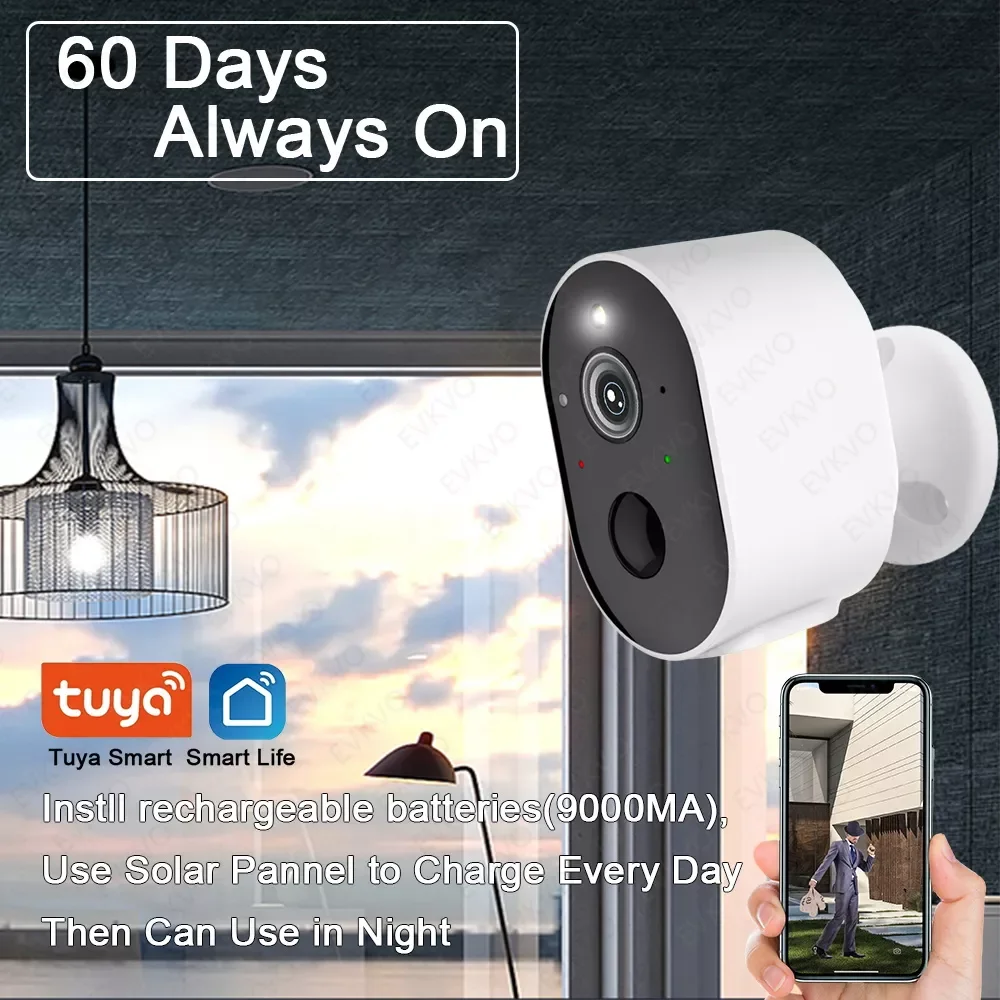 Tuya-Caméra de surveillance à batterie intégrée, budgétaire intelligent, caméra WiFi sans fil, caméra étanche extérieure, vidéo de sécurité CCTV, caméra IP, 5MP