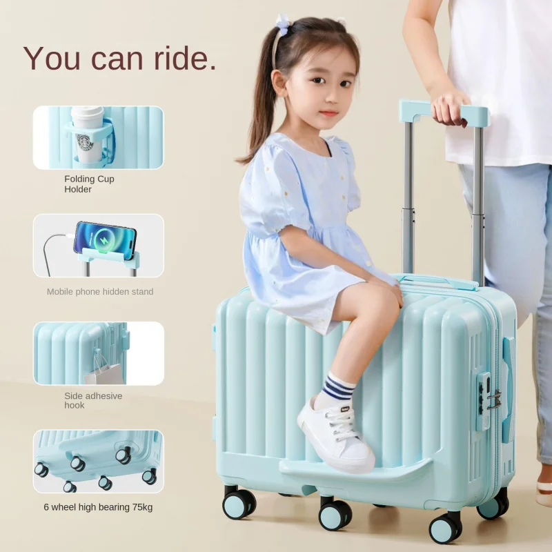 Kids Luggage Suitcase You Can Ride Childrens Rolling Suitcase