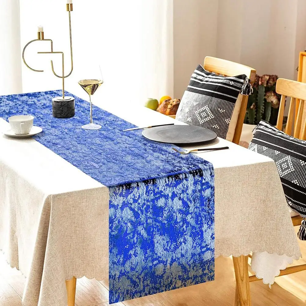 

Sparkling Sequin Table Runner Glitter Metallic Foil Thin Mesh Roll Table Runner Christmas Halloween Wedding Christmas Decor