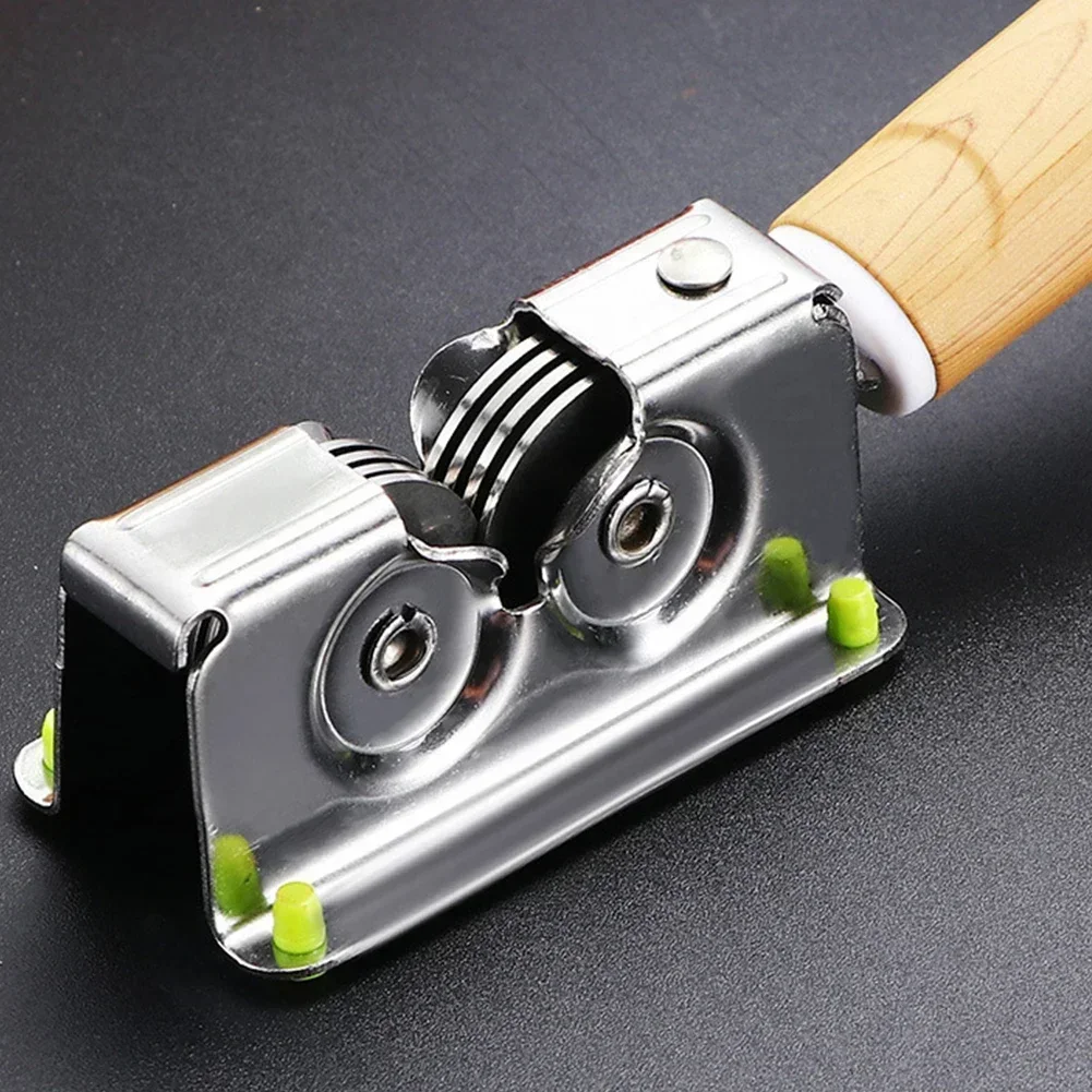 Handheld Manual Blade Sharpener Rotating Steel Wheel Sharpening Discs With Bubinga Wood Handle Kitchen Tools