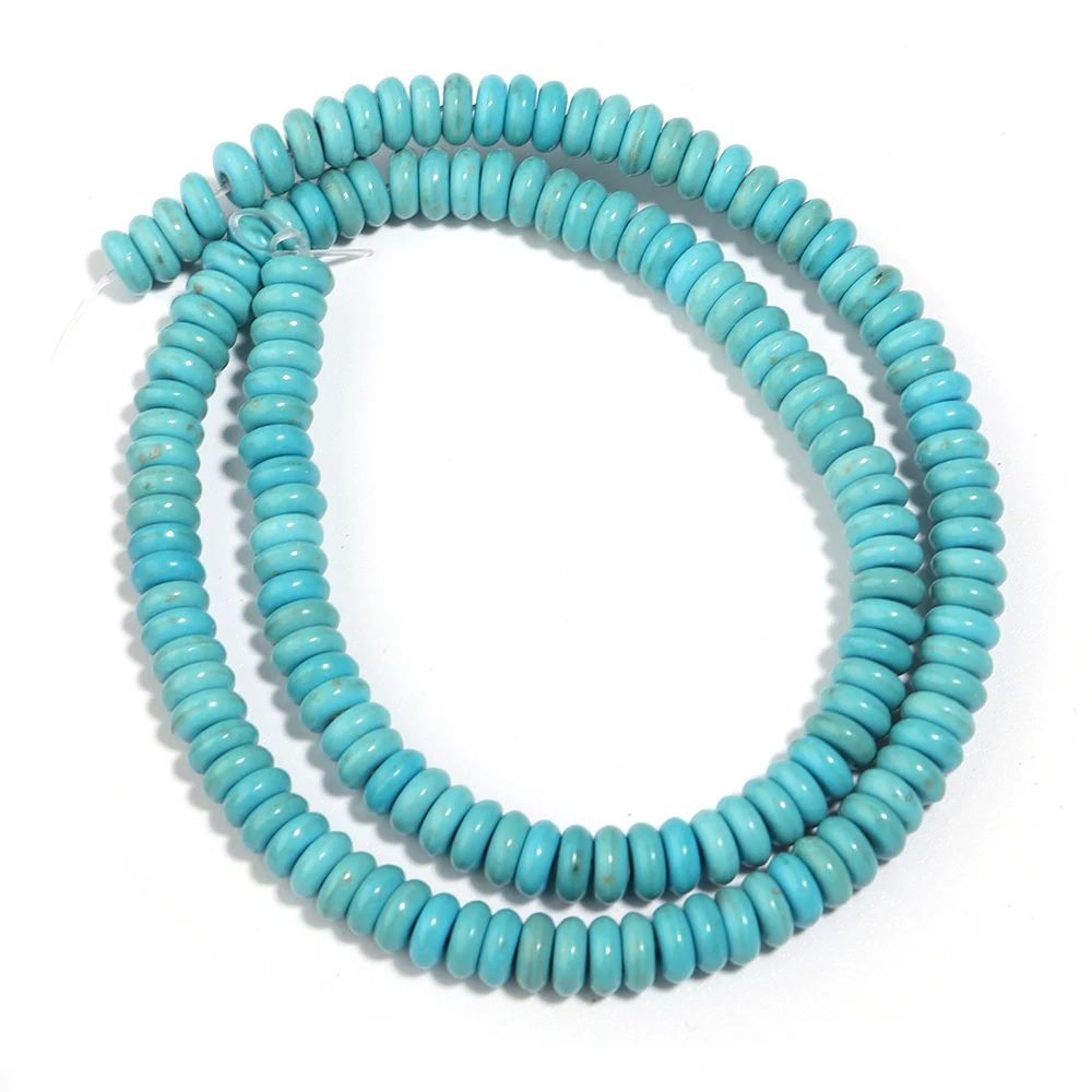 Perline distanziatrici rondelle piatte in pietra naturale turchese africano 2 * 4MM per la creazione di gioielli Accessori per collane fai da te da 15 pollici  36