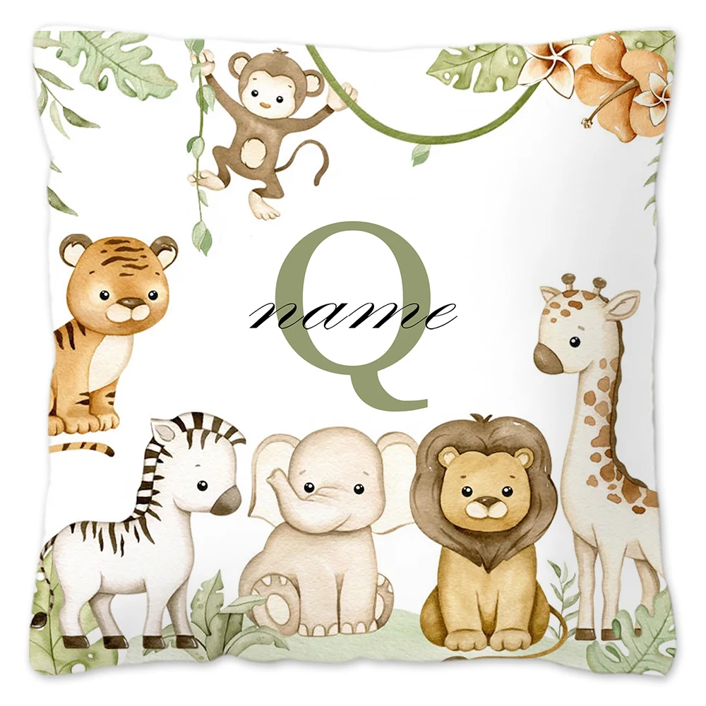 Personalized Animal Pillowcase - Custom Name Kids Bedroom Decoration & Birthday Gift