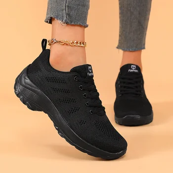أحذية رياضية كاجوال نسائية قابلة للتنفس، أحذية ركض خارجية برباط للنساء، أحذية رياضية خفيفة الوزن للمشي للسيدات 2