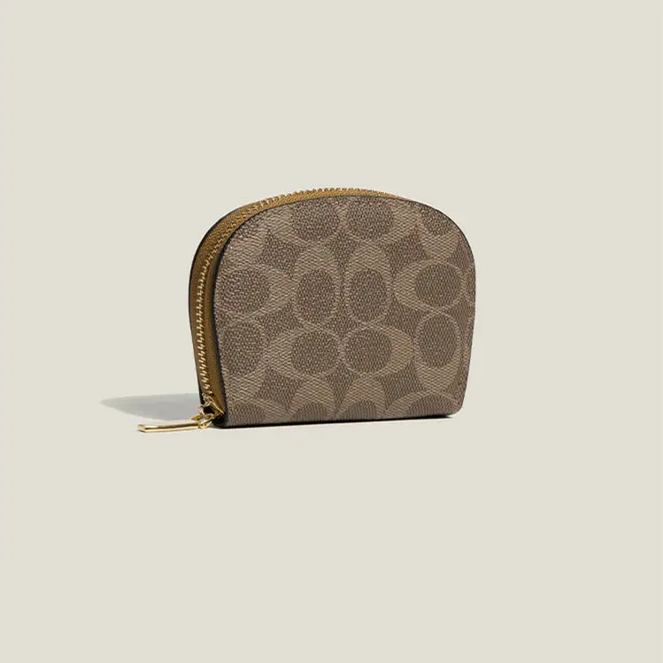 Ele Retro Multi-Card Wallet Handbag ort Size Women's Design Document Bag Zipper Closure PVC Material Geometric Pattern