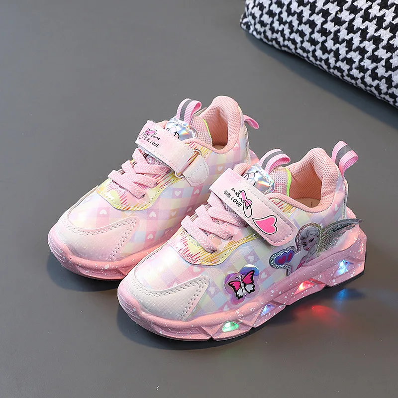 Disney Frozen LED Sneakers - Light-Up Casual Shoes for Girls