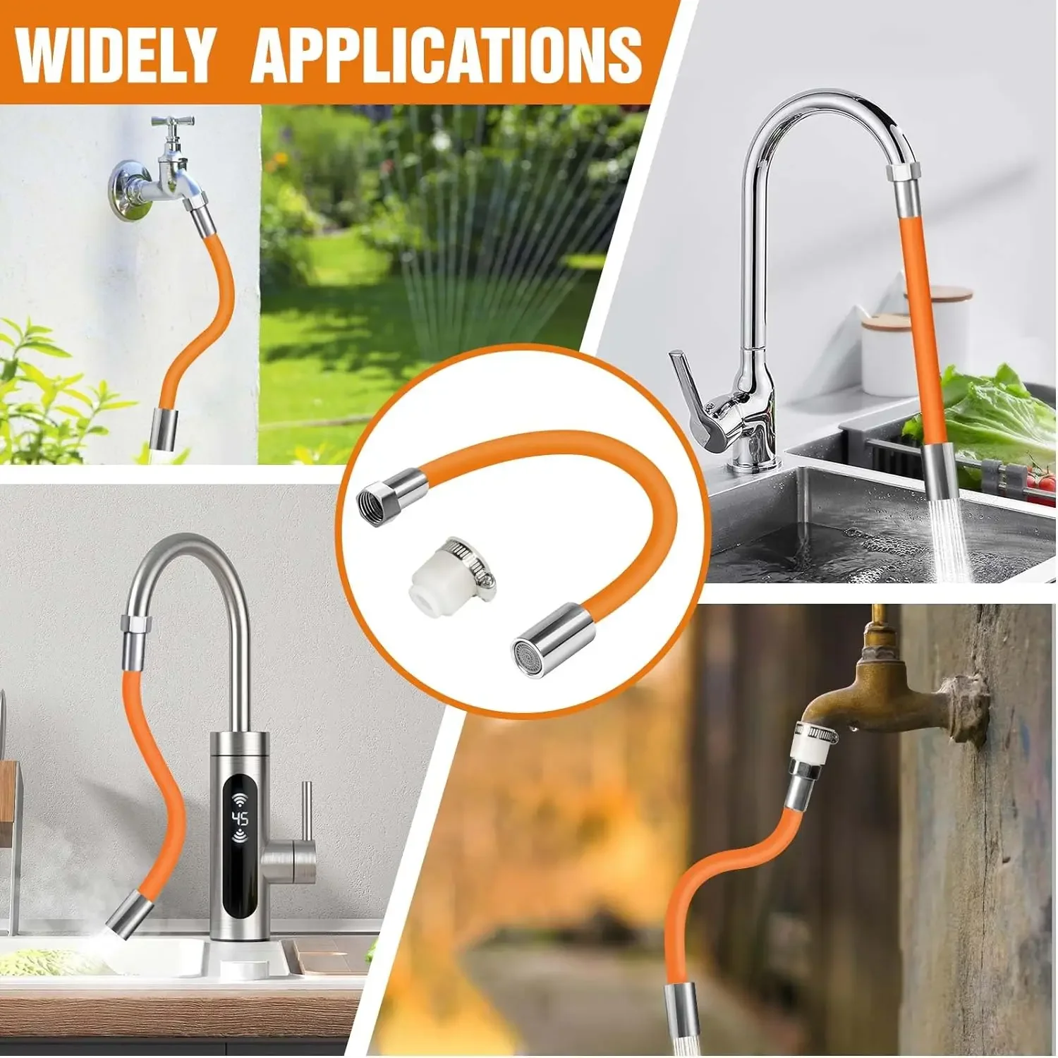 1pc Water Faucet Extension Pipe, Universal Extended Water Pipe, Anti-Splash Extension Pipe 5