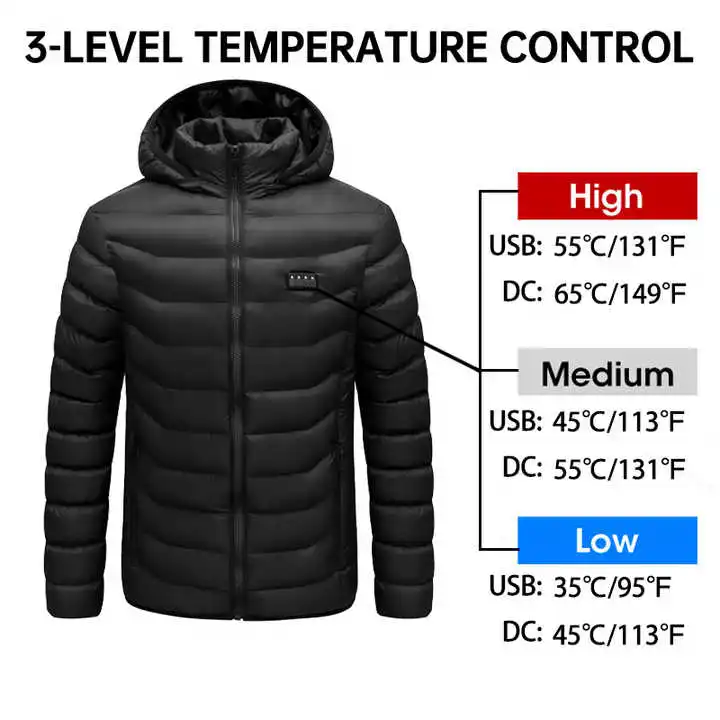 Heated Jacket 21 Areas Winter Men's Self Heating Jacket Heated Vest ski Thermal Clothing Coat USB Electric Heating Jacket 5