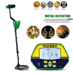 MD950 – détecteur de métaux souterrains, recherche d'or, outil de détection de métaux, recherche de trésors, bobine de recherche étanche pour adultes et enfants 