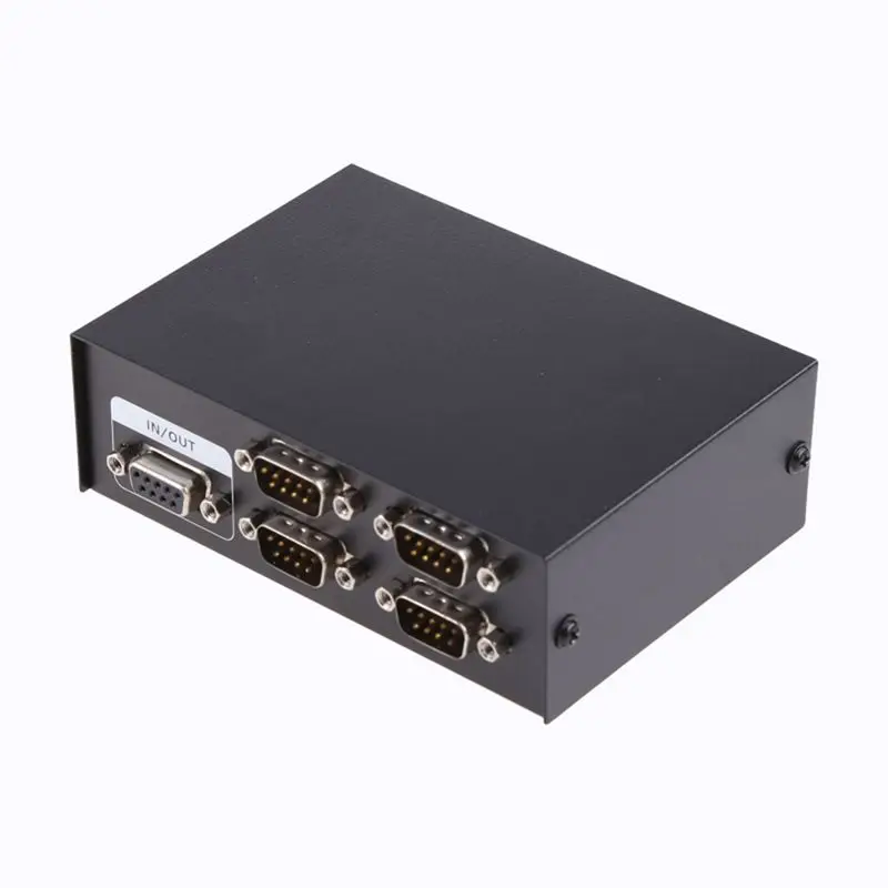 A41Z-포트 RS232 스위치 DB9 핀 COM 포트 공유기 4 In 1 Out 직렬 포트 공유 장치 버튼 스위치 내구성