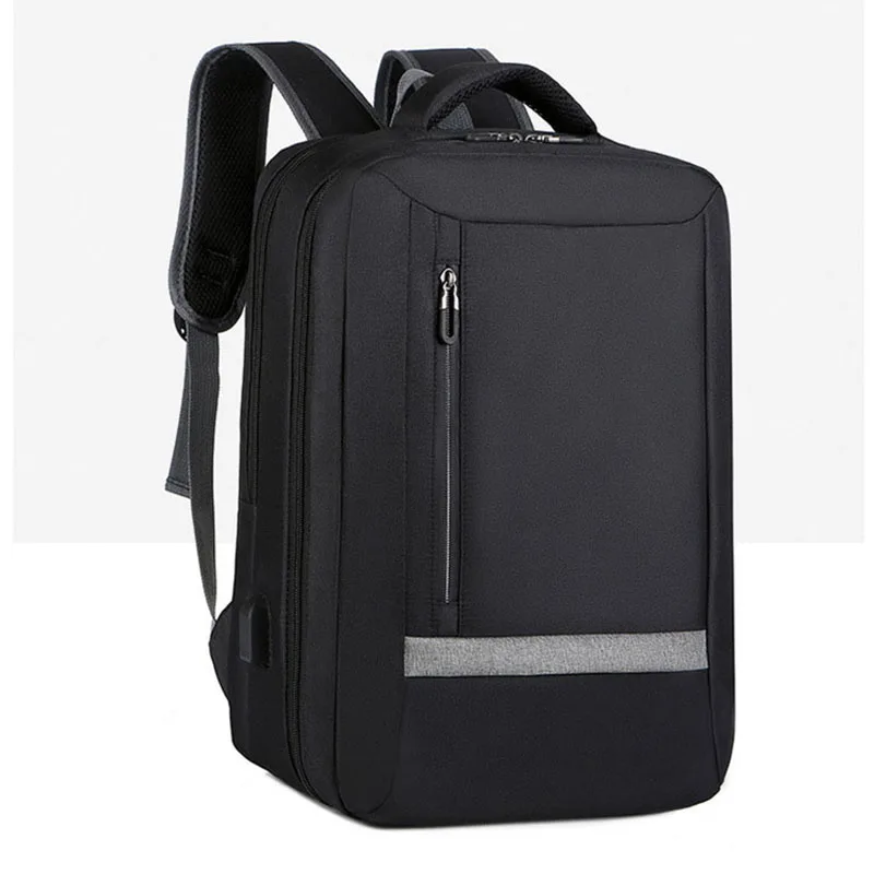Large-capacity Student School Bag Casual Solid Color Backpack Material Oxford Men New Backpack Multi-functional Simple Bag