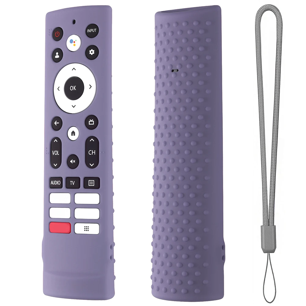 Controller Skin Shockproof TV Remote Control Case Cover with Removal Lanyard for Hisense Voice ERF3V90H silicone remote case silicone remote cover silicone remote sleeve remote controller cover silicone case protector