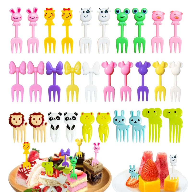 Palillos Para Fruta De Niños Kids Rat Head Bow Food Picks Cartoon Cute  Bento Forks for Lunch Box Decorative Accessories